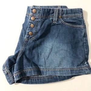 Button Front Denim Shorts